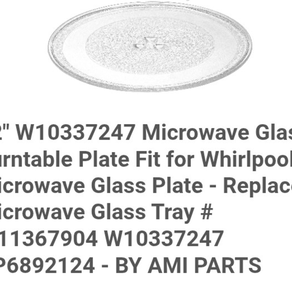 AMI Parts Microwave Glass Turntable Plate